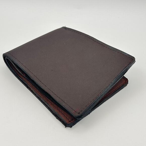 Minimalist Handmade Oaxaca Dark Chocolate Thick Leather Bifold Wallet Men - Picture 1 of 10